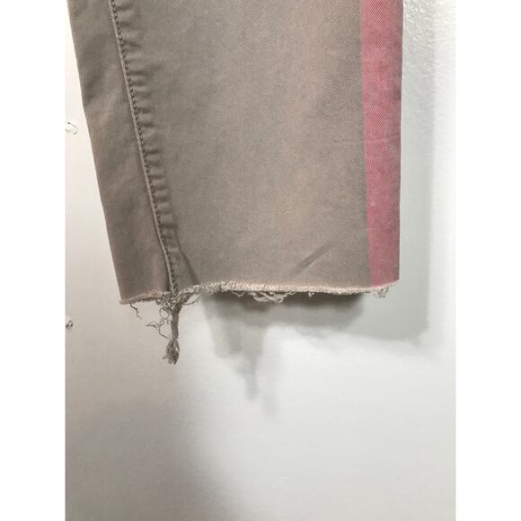 Mother Denim Womens 25 The Shaker Prep Fray Killing Time Tan Pink Racing Stripe - Picture 5 of 13